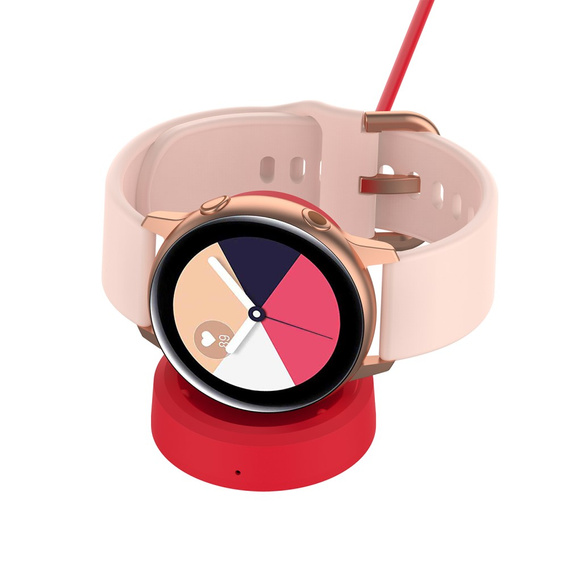 Ładowarka, Stacja dokująca do Samsung Galaxy Watch 3/4/5/6/7/Pro/Ultra/Active, Czerwona