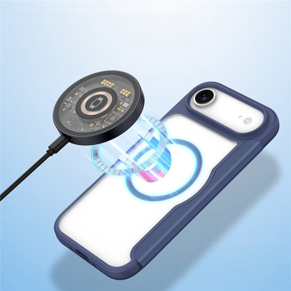 Etui z klapką Dux Ducis do iPhone Air, Skin X Pro, do MagSafe, granatowe