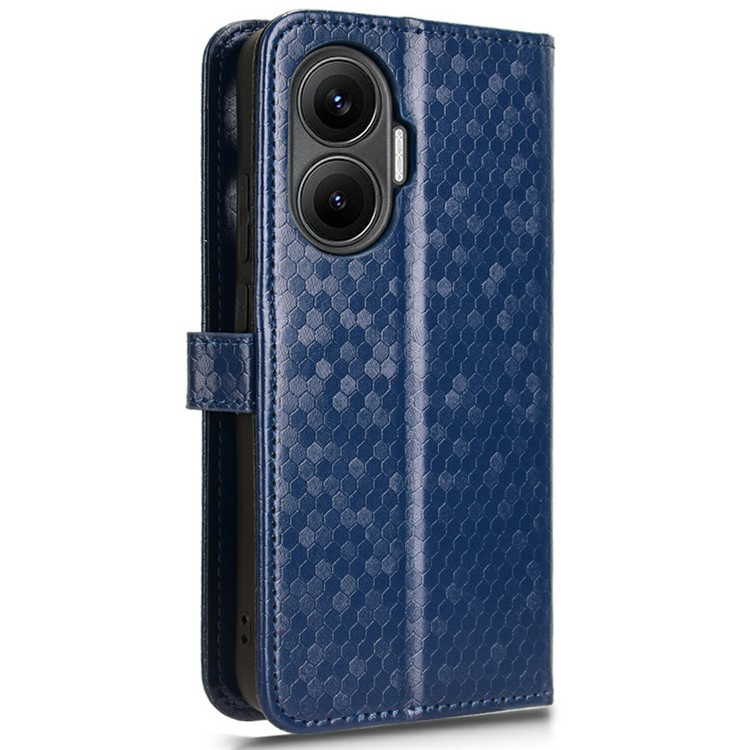 Etui z klapką do Xiaomi Poco F7 w kolorze niebieskim z funkcją podstawki