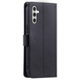Etui z klapką do Samsung Galaxy S24 FE, Rhombus Crossbody Leather, czarne