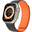 Pasek Silikonowy do Apple Watch 1/2/3/4/5/6/7/8/9/SE/ULTRA/ULTRA 2 42/44/45/49MM, Czarny/Pomarańczowy