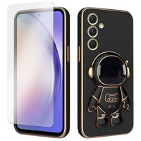 Zestaw Etui Electro do Samsung Galaxy A54 5G, Astronauta, Czarne + szkło