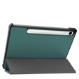 Etui do Samsung Galaxy Tab S10 Lite / S10 FE / S9 FE, Tri-fold, z miejscem na rysik, zielone