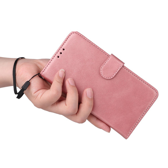 Etui z klapką do Realme C67, Leather Wallet, różowe rose gold