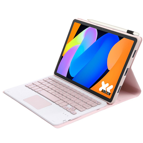 Etui z klawiaturą Bluetooth Touchpad do Lenovo Idea Tab 11" 2025 TB336FU TB336ZU, różowe