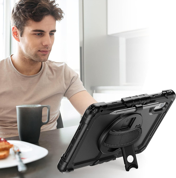 Etui pancerne do Lenovo Idea Tab 11" 2025 TB336FU TB336ZU, ochronne 360 z miejscem na rysik, czarne
