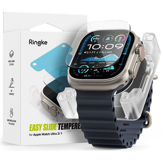 Ringke Easy Slide Szkło Hartowane do Apple Watch Ultra 1/2/3 49mm, clear