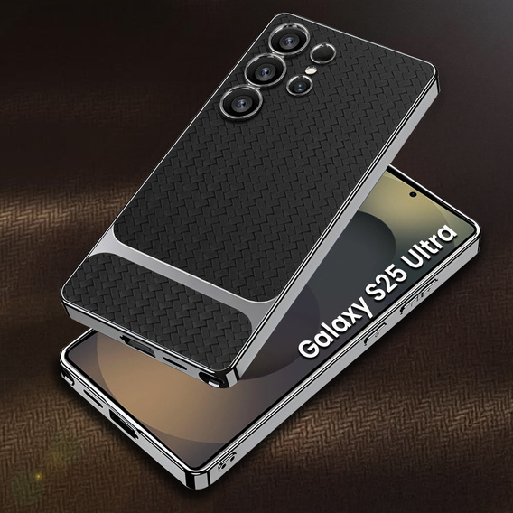 Etui do Samsung Galaxy S25 Ultra, GKK Woven Leather, czarne