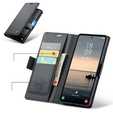 Etui z klapką do Samsung Galaxy S23 FE, CASEME Wallet, czarne + szkło 9H