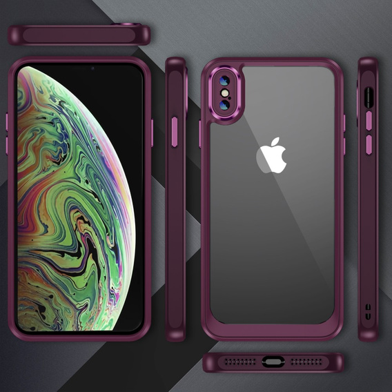 Etui do iPhone XS Max, ERBORD Impact Guard, bordowe