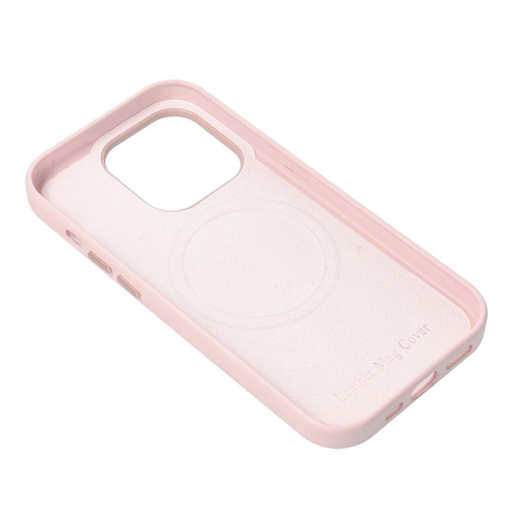 Skórzane Etui do MagSafe do iPhone 16 Pro, różowe + Szkło Hartowane 9H