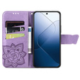 Etui z klapką do Xiaomi 14T Pro, Butterfly, fioletowe
