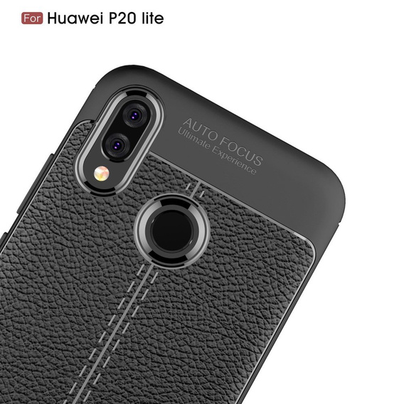 Czarne Etui Football Grain TPU Case do Huawei P20 Lite