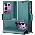 Etui do Infinix Note 50 Pro+, ERBORD Glossy Litchi, portfel z klapką, zielone