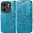 Etui z klapką do Infinix Hot 50i 4G, Butterfly, niebieskie