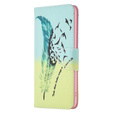Etui z klapką do Nokia C12 4G, Wallet, Feather niebieskie / żółte