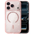 Etui do iPhone 17 Pro Max, ERBORD Glitter MagSafe, różowe