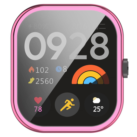 2w1 Etui z Osłoną na ekran do Xiaomi Redmi Watch 4, Różowe