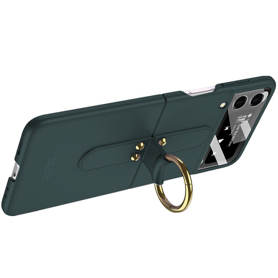 Etui GKK Ring Holder do Samsung Galaxy Z Flip3 5G, Midnight Green