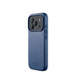 Etui Mujjo Skórzane do iPhone 17 Pro Max, MagSafe, niebieskie