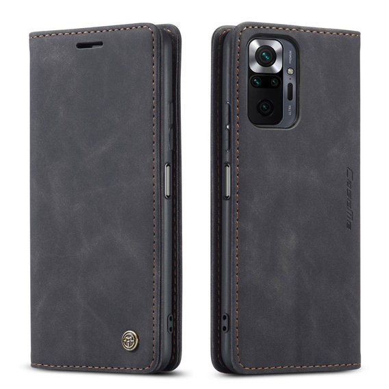 Etui CASEME do Xiaomi Redmi Note 10 Pro, Leather Wallet Case, czarne