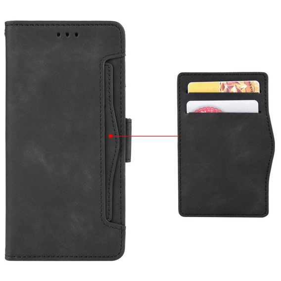 Etui z klapką do Motorola Edge 50 Fusion 5G, Card Slot, czarne