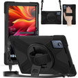 Pancerne etui do Lenovo Tab K11 Plus, z podstawką i paskiem na ramię – czarne