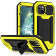 Etui do iPhone 13, R-JUST CamShield Slide, pancerne, żółte / czarne