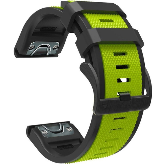 Pasek Silikonowy do Garmin Fenix 5/6/7 Forerunner 945/935, Limonkowy / Czarny