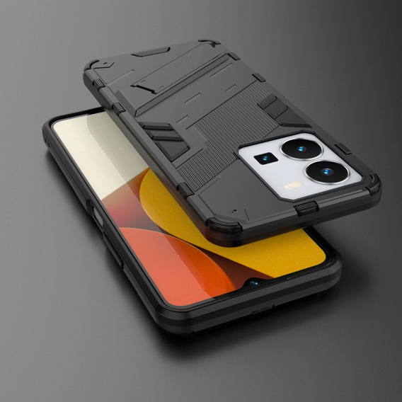Etui do Vivo Y35 4G, Military kickstand, czarne