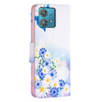 Etui z klapką do Motorola Edge 40 Neo, Wallet, Butterfly & Flowers białe