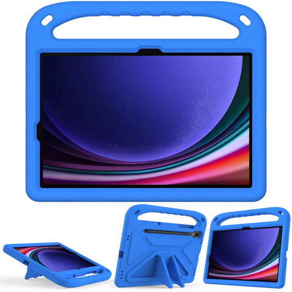 Etui dla dzieci do Samsung Galaxy Tab S10 Lite / S10 FE / S9 FE, z uchwytem, niebieskie