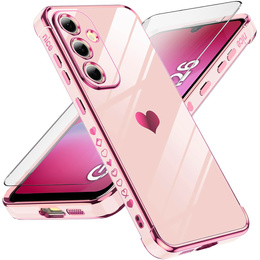 Etui do Samsung Galaxy A26 5G , Electro heart, różowe rose gold + Szkło 9H