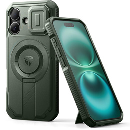 Etui Dexnor MagSafe do iPhone 16 magnetyczne z przesuwaną osłoną aparatu – zielone