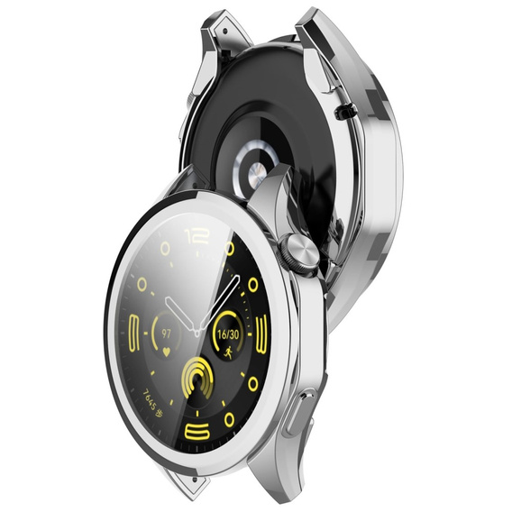 2w1 Etui z Osłoną na ekran do Huawei Watch GT 4 46mm, Srebrne