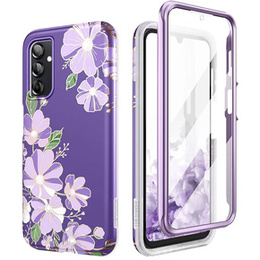 Etui do Samsung Galaxy A14 4G/5G, Suritch Full Body Flowers, fioletowe