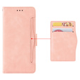 Etui z klapką do Oppo Reno 13 Pro, Card Slot, różowe