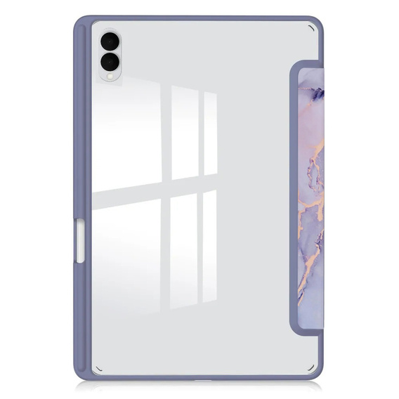 Etui do Samsung Galaxy Tab S11 Ultra, Smartcase Hybrid, z miejscem na rysik, Marble fioletowe