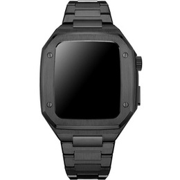 Bransoleta Stalowa z Etui do Apple Watch 4/5/6/SE 44mm, Czarna