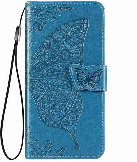 Etui z klapką do Infinix Hot 50i 4G, Butterfly, niebieskie