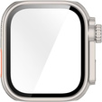 2w1 Etui + Szkło Hartowane do Huawei Watch Fit 4 Pro, Srebrne/Pomarańczowe
