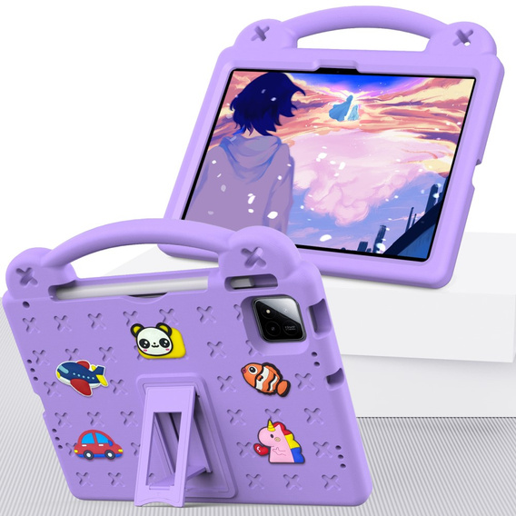 Etui do Xiaomi Pad 7 / 7 Pro, Cute Patterns, z podstawką, fioletowe
