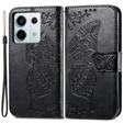Etui z klapką do Xiaomi Redmi Note 13 Pro 5G, Butterfly, czarne