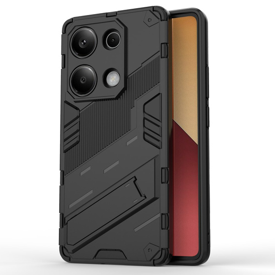 Etui do Xiaomi Redmi Note 13 Pro 4G / Xiaomi Redmi Note 14S / Xiaomi Poco M6 Pro 4G, Military kickstand, czarne