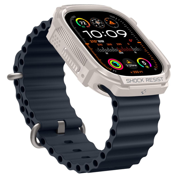 Etui Spigen do Apple Watch Ultra/Ultra 2 49mm, Rugged Armor, Beżowy