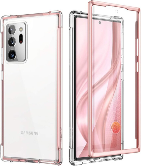 Etui do Samsung Galaxy Note 20 Ultra, Suritch Full Body, przezroczyste / różowe rose gold