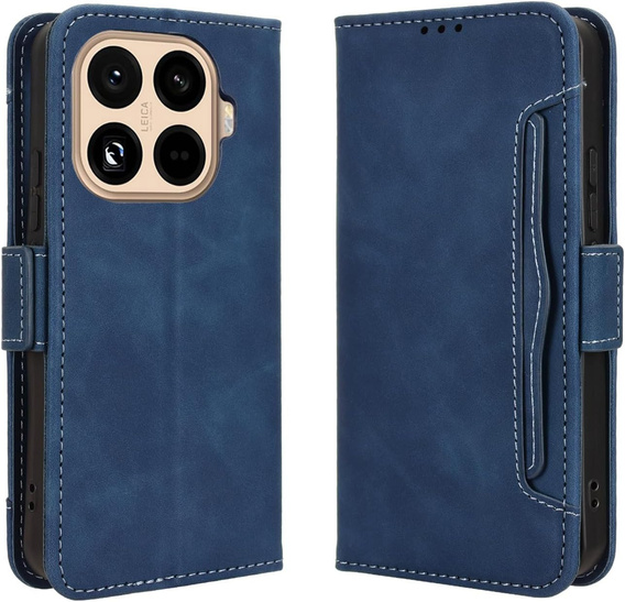 Etui z klapką do Xiaomi 15T Pro, Card Slot, niebieskie