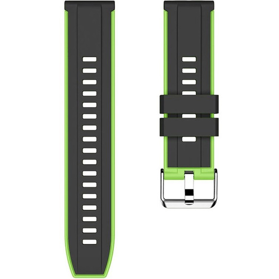 Pasek Silikonowy Uniwersalny 22mm, Czarny / Zielony