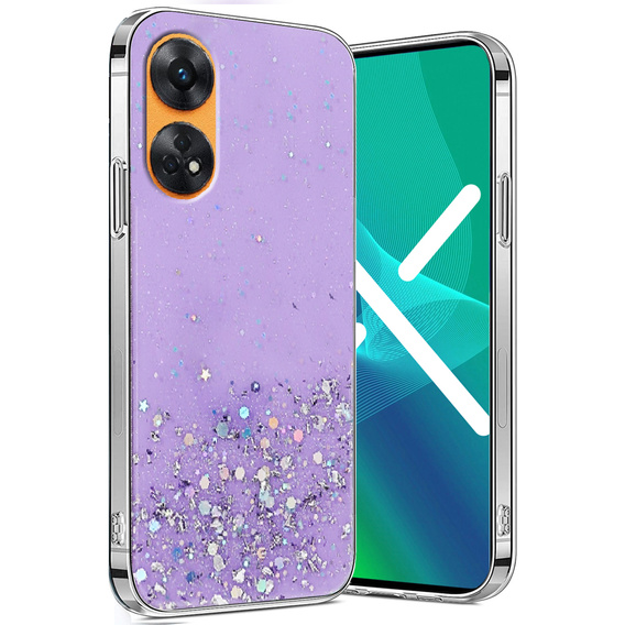 Etui do Oppo Reno8 T, Glittery, fioletowe