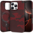 Etui do iPhone 16 Pro, Aramid Fiber MagSafe, czerwone